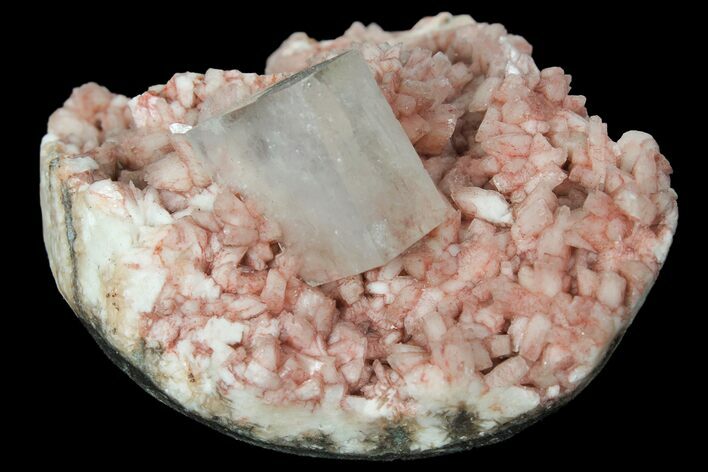 Apophyllite Crystal on Red Heulandite - India #102349